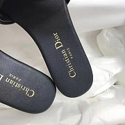 Dior Dway Slide Deep Black Embroidered White Cotton - 3
