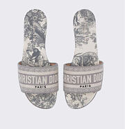 Dior Dway Slide Gray Toile de Jouy Embroidered Cotton KCQ209TJE_S21G - 2