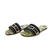 Dior Dway Slide White Multicolor Embroidered Cotton with Étoile de Voyage Motif - 5