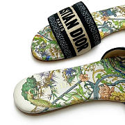 Dior Dway Slide White Multicolor Embroidered Cotton with Étoile de Voyage Motif - 2