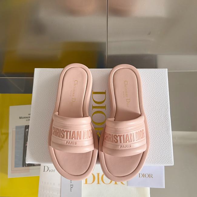 Dior Every-D Slide Pink Embossed Lambskin KCQ861LBO_S62P - 1