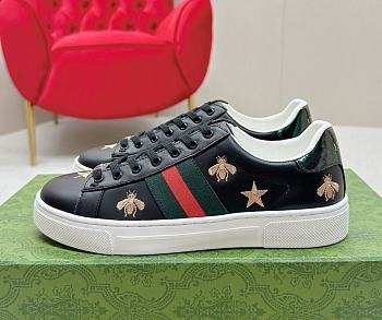 Gucci Ace Embroidered Bees And Stars Black