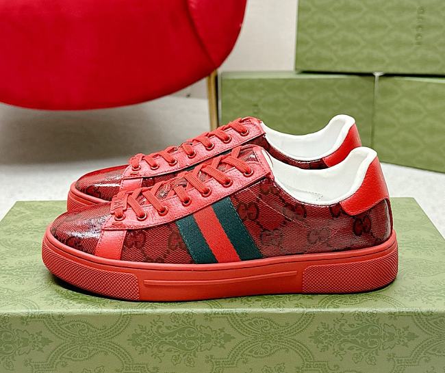 Gucci Ace GG Crystal Canvas Red Sneakers - 1