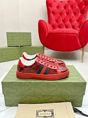 Gucci Ace GG Crystal Canvas Red Sneakers - 6