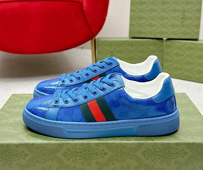 Gucci Ace GG Crystal Canvas Blue Sneakers - 1