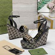 Gucci Chenille Jacquard Knit Heel Black 12CM - 4