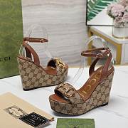 Gucci Chenille Jacquard Knit Heel Brown 12CM - 6