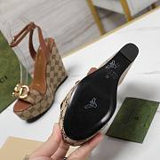 Gucci Chenille Jacquard Knit Heel Brown 12CM - 3