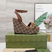 Gucci Chenille Jacquard Knit Heel Brown 12CM - 2