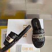 Dior Dway Slide Black Raffia and Embroidered Cotton KCQ844ECJ_S900 - 4