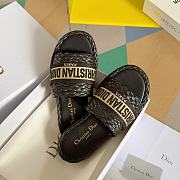 Dior Dway Slide Black Raffia and Embroidered Cotton KCQ844ECJ_S900 - 3