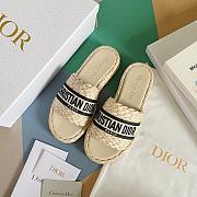 Dior Dway Slide Jute-Colored Embroidered Raffia and Cotton KCQ844ECJ_S23Y - 5
