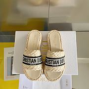 Dior Dway Slide Jute-Colored Embroidered Raffia and Cotton KCQ844ECJ_S23Y - 3