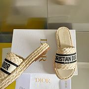 Dior Dway Slide Jute-Colored Embroidered Raffia and Cotton KCQ844ECJ_S23Y - 2