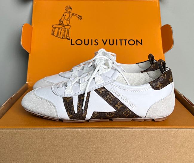 Louis Vuitton Sneakerina Monogram Brown White - 1