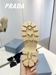 Prada Brushed Leather Monolith Loafers Beige - 5