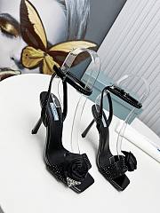 Prada Heeled Stiletto Heels with Flower Black - 5