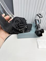 Prada Heeled Stiletto Heels with Flower Black - 2