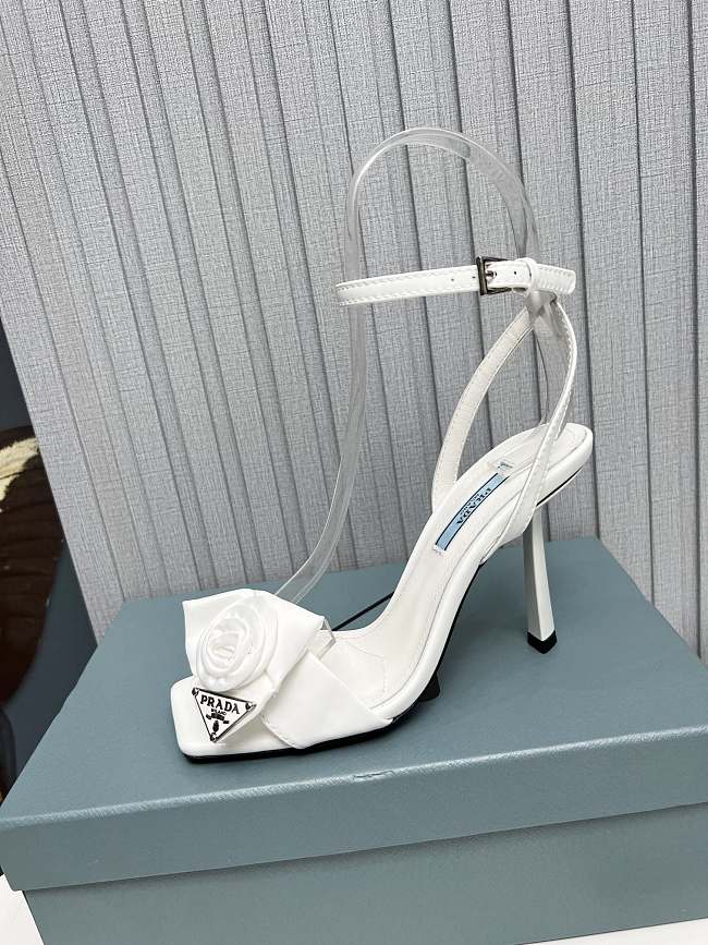Prada Heeled Stiletto Heels with Flower White - 1