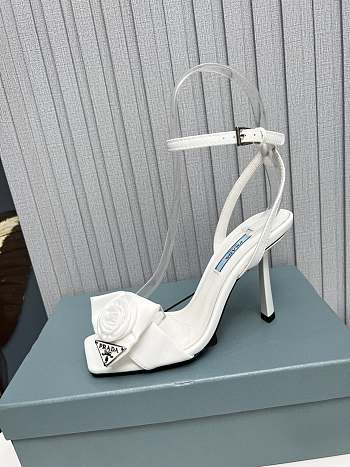 Prada Heeled Stiletto Heels with Flower White