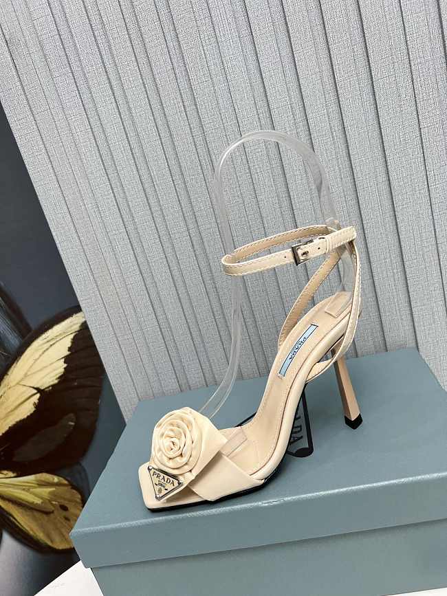 Prada Heeled Stiletto Heels with Flower Beige - 1