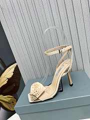 Prada Heeled Stiletto Heels with Flower Beige - 6
