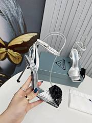 Prada Heeled Stiletto Heels with Flower Silver - 3