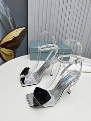 Prada Heeled Stiletto Heels with Flower Silver - 4