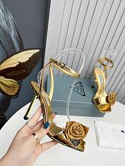 Prada Heeled Stiletto Heels with Flower Gold - 3
