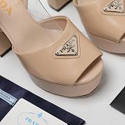 Prada Nappa Leather Platform Sandals Cream 115MM - 3