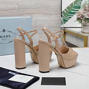 Prada Nappa Leather Platform Sandals Cream 115MM - 2