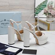 Prada Nappa Leather Platform Sandals White 115MM - 3