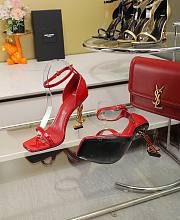 Saint Laurent Opyum Open Toe Red Heels 10.5cm - 2