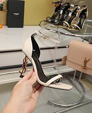 Saint Laurent Opyum Open Toe White Heels 10.5cm - 5