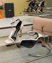 Saint Laurent Opyum Open Toe White Heels 10.5cm - 2