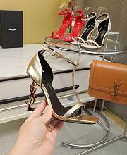 Saint Laurent Opyum Open Toe Gold Heels 10.5cm - 5