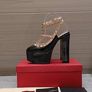 Valentino Garavani Rockstud Platform Black Heels 15CM - 6