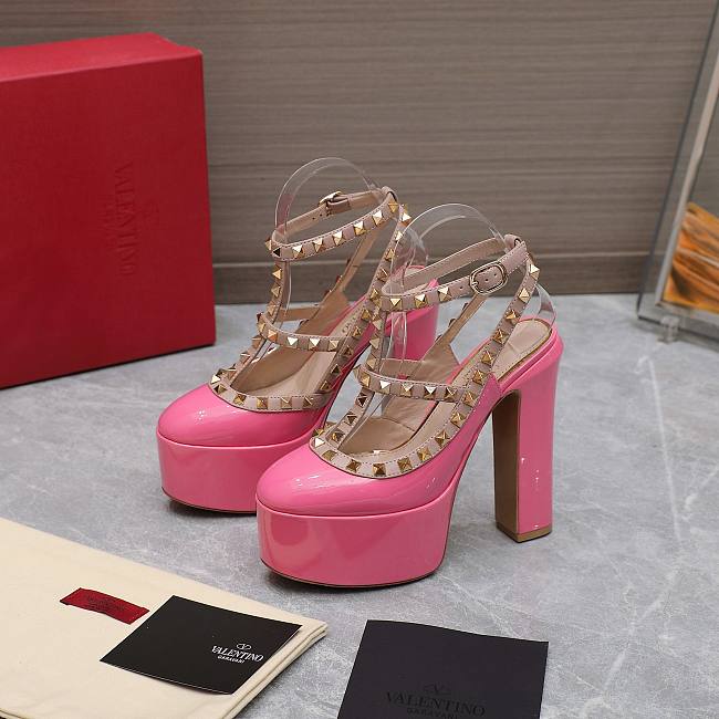 Valentino Garavani Rockstud Platform Pink Heels 15CM - 1
