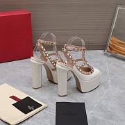 Valentino Garavani Rockstud Platform White Heels 15CM - 5