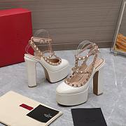 Valentino Garavani Rockstud Platform White Heels 15CM - 4