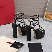 Valentino Gladiator Sandals Buckle Strappy Black Heels 15CM - 6