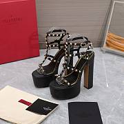Valentino Gladiator Sandals Buckle Strappy Black Heels 15CM - 5