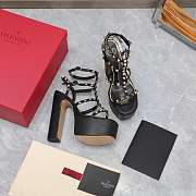 Valentino Gladiator Sandals Buckle Strappy Black Heels 15CM - 2