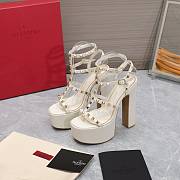 Valentino Gladiator Sandals Buckle Strappy White Heels 15CM - 6