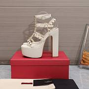 Valentino Gladiator Sandals Buckle Strappy White Heels 15CM - 2