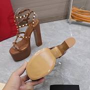 Valentino Gladiator Sandals Buckle Strappy Brown Heels 15CM - 4
