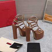 Valentino Gladiator Sandals Buckle Strappy Brown Heels 15CM - 3