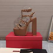Valentino Gladiator Sandals Buckle Strappy Brown Heels 15CM - 2