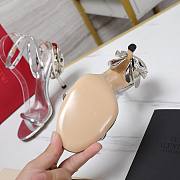 Valentino Leather Floral High Heel Silver 10CM - 4