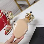 Valentino Leather Floral High Heel Gold 10CM - 5